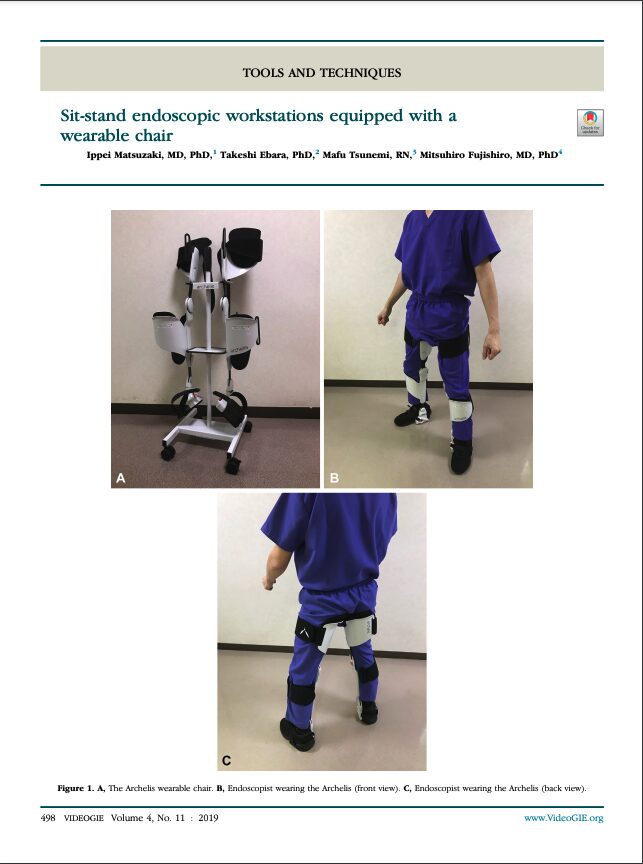 Sit-stand endoscopic workstations equipped with a wearable chair