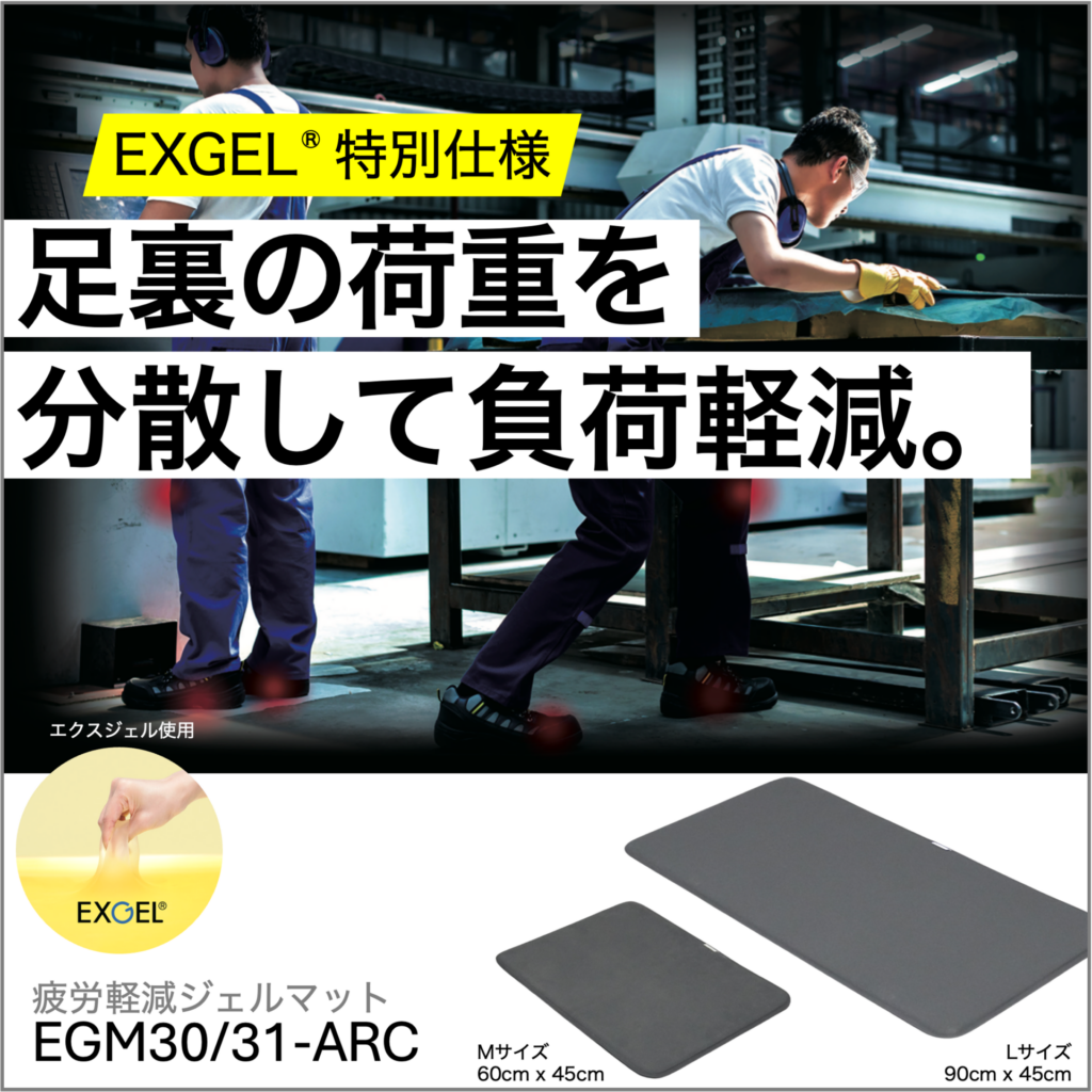 足裏の荷重を分散して負荷軽減する疲労軽減ジェルマット_立ち仕事の職場環境改善におすすめ